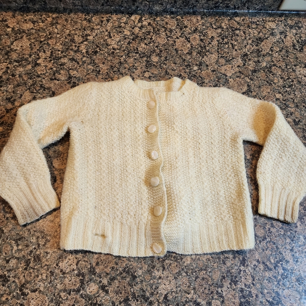 Vintage Child's Cream Knitted Sweater
